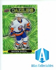 2021-22 Upper Deck Series 1 Dazzlers Green Retail #DZ-30 Mathew Barzal